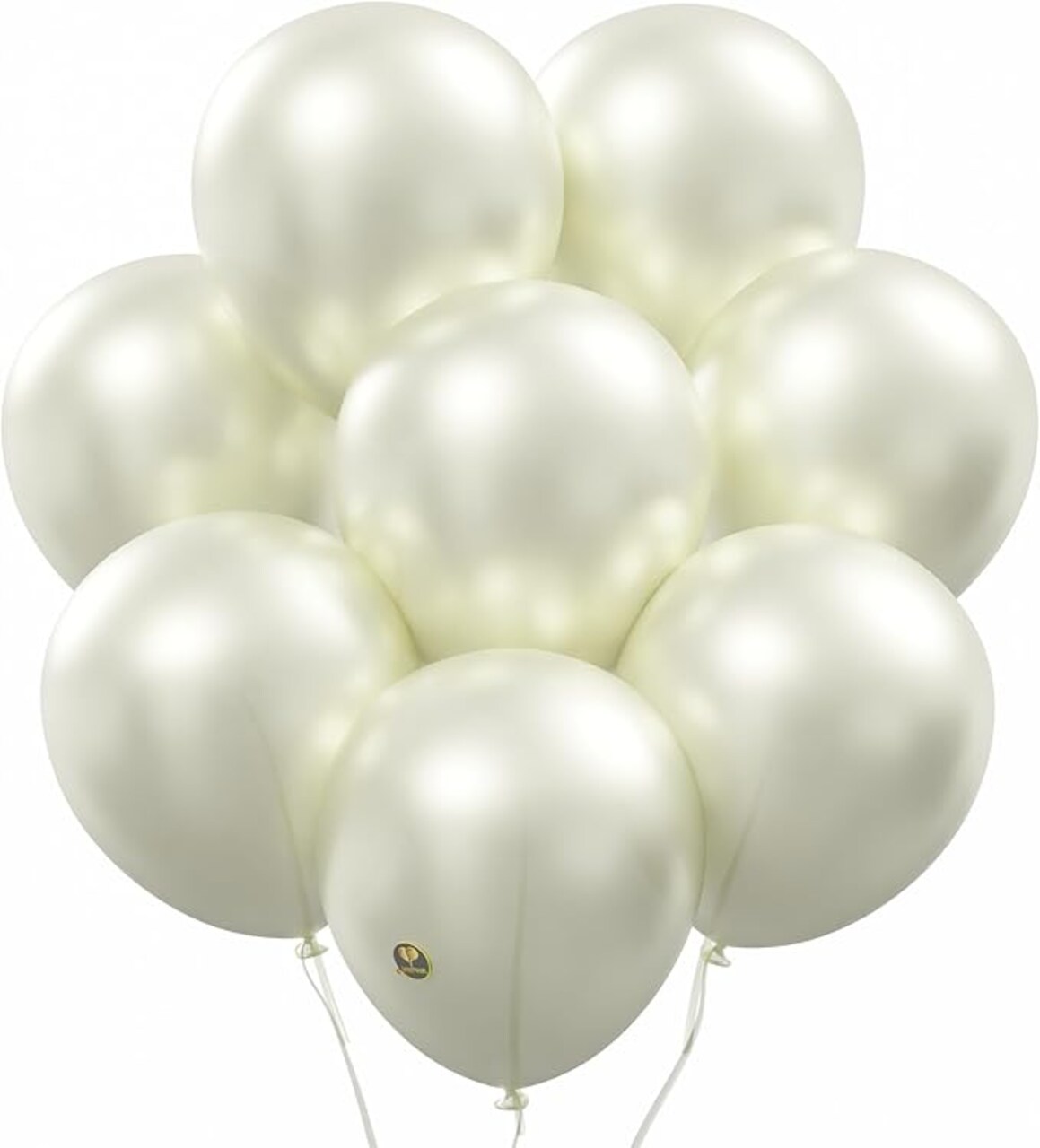 24-Pack Pearlized White Biodegradable Balloons – 12 Inch Pearlescent Latex Balloons – Extra Thickened & Strong Helium Grade Balloons for Weddings, Bridal Showers, Anniversaries & Birthdays – Eco-Friendly Party Decor